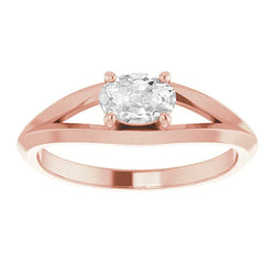 Oval Old Mine Cut Real Natural Earth Mined Diamond Solitaire Ring Split Shank 3 Carats