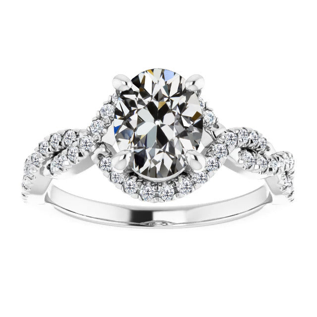 Fine Diamond Solitaire with Side Stones 4.50-ct 14 Karat White Gold – main view