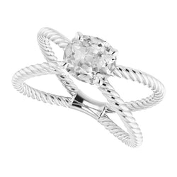 Real Antique Cushion Diamond Solitaire Engagement Ring 2 ct