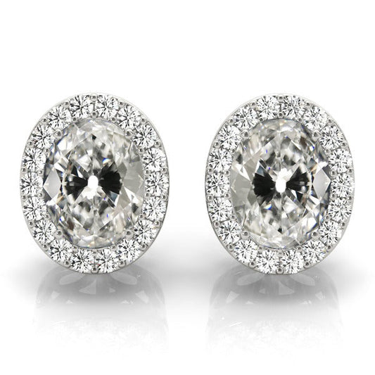 Earrings 14K White Gold with Fine Diamond – main view