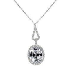 Drop Pendant 14 Karat White Gold – Brilliant Diamond Old Mine