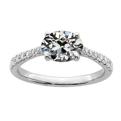 Oval Old Miner Natural Diamond Wedding Ring 4 Prong Set 4.50 Carats Gold 14K