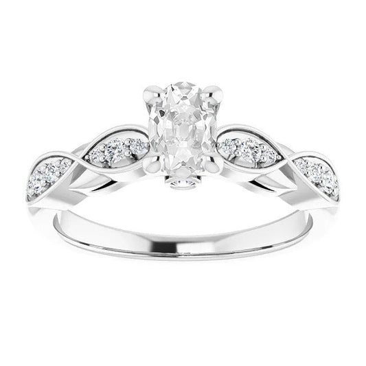 Oval Old Miner Real Diamond Ring With Accents Twisted Style 3.25 Carats