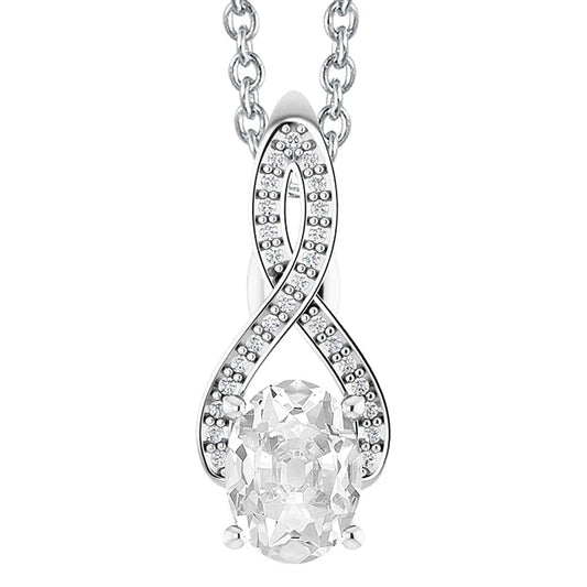 Oval Old Miner & Round Real Diamond Pendant 4.50 Carats Split Shank