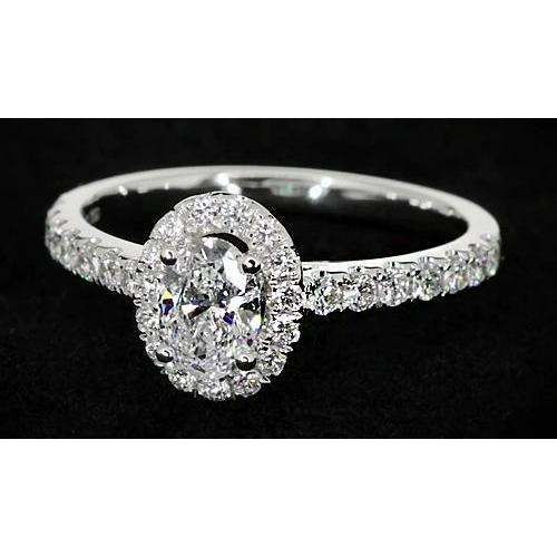 Oval Real Diamond Engagement Ring 1.32 Carats 