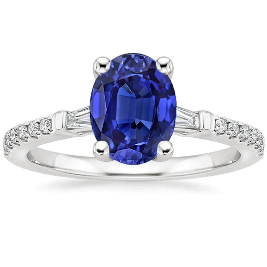 Oval Sapphire Diamond Ring