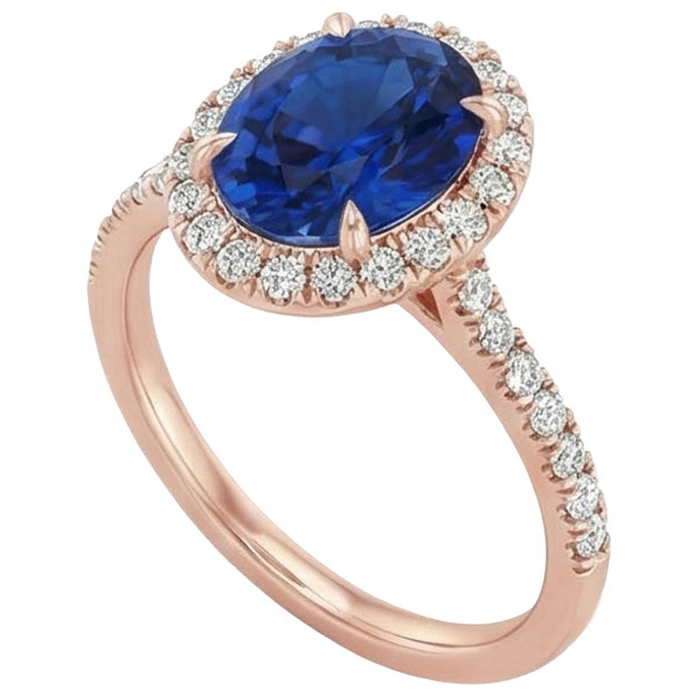 natural round sapphire 8ct ring top view