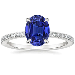 Oval Sapphire Ring With Round Diamonds