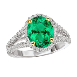 GIA-Certified Precious Stone Ring – Fine Emerald 4 ct 14 Karat