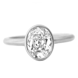 Diamond Bezel Set Single Stone Ring 3 ct in 14 Karat White Gold