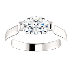 Oval Solitaire Real Diamond Engagement Ring 4 Carats White Gold