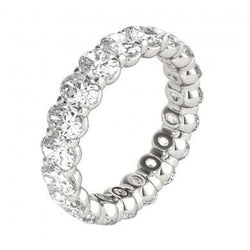 Oval Cut 6 Carats Lab Grown Diamond Eternity Wedding Band Solid White Gold