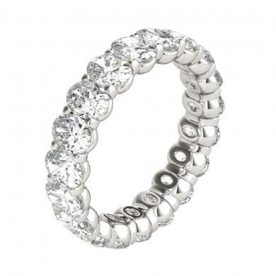 Oval Cut 6 Carats Lab Grown Diamond Eternity Wedding Band Solid White Gold