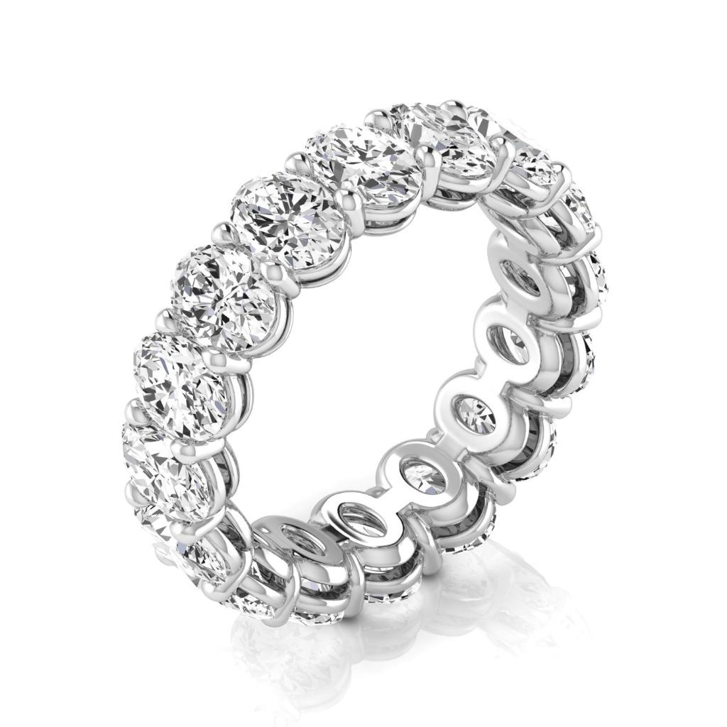 Eternity Band 14 Karat White Gold with Fine Diamond – side view
