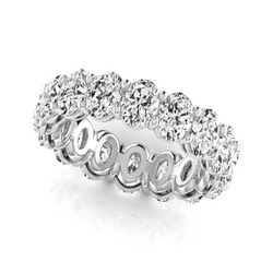 Oval Fine Diamond Eternity Band in 14 Karat White Gold – 5.28 ct