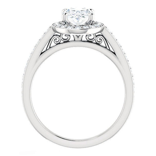 Radiant Fine Diamond Solitaire with Side Stones 5.50 ct – angle view