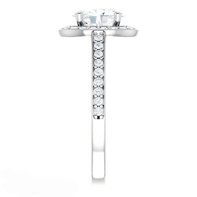 Radiant Solitaire with Side Stones 5.50 ct – profile view