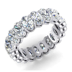 Oval Lab Grown Diamond Eternity Band Gold 14K Ladies Jewelry 4 Ct.