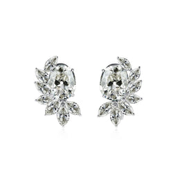Diamond Antique Cushion Stud Earrings 1.50 ct in 14 Karat White