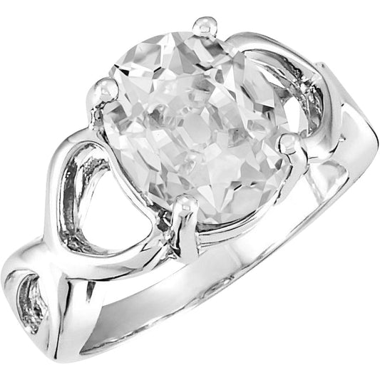 Diamond Old Mine Cut Solitaire Engagement Ring in 14K White Gold – main view