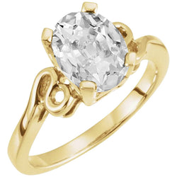 Brilliant Diamond Antique Cushion Solitaire Engagement Ring 5 ct