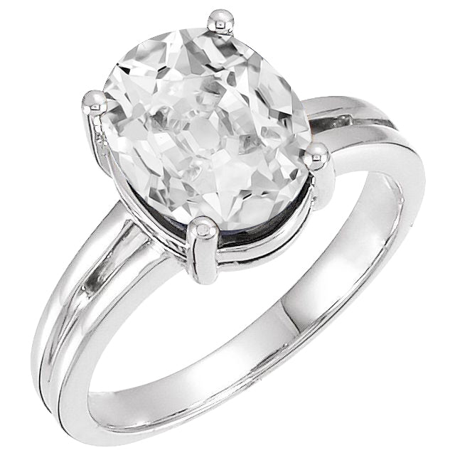 Real Brilliant Diamond Solitaire Ring 5 ct 14 Karat White Gold – main view