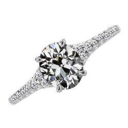 Handcrafted Brilliant Diamond Solitaire Ring with Accents 4.50