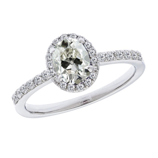 Halo Ring 14K White Gold with Diamond – main view