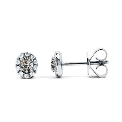 Authentic Brilliant Diamond Stud Earrings – 14 Karat White Gold