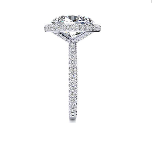 Refined Halo Ring 6.50 ct – side view
