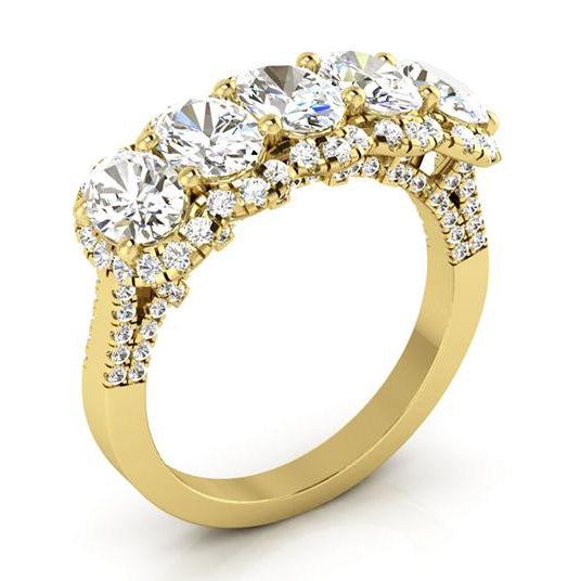 Anniversary Ring 14 Karat Yellow Gold with Brilliant Diamond – angle view