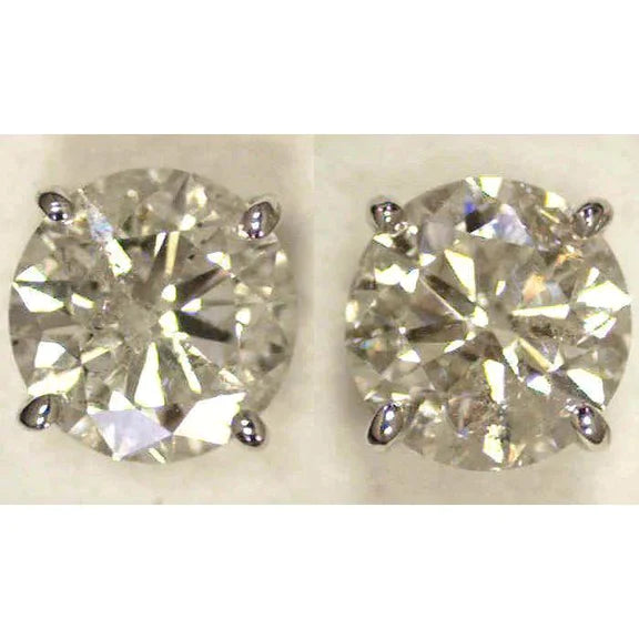 Oversized Large Womens Natural Diamond Studs