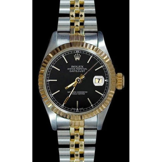 Perpetual Bl Stick Dial Ss & Gold Rolex Women