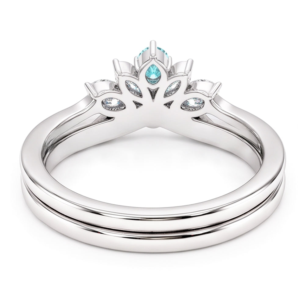Paraiba Tourmaline & Diamond Crown Band Set