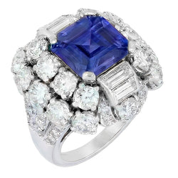 Parti Sapphire And Natural Earth Mined Diamond ( Not Lab Grown ) Engagement Ring