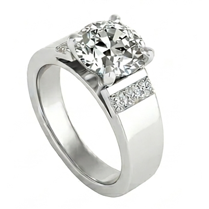 Pavé Diamond Mens Ring 2 ct – 10K White Gold
