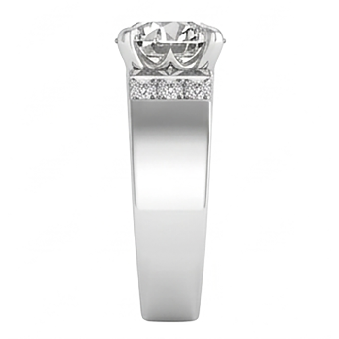 Pavé Diamond Mens Ring 2 ct – 10K White Gold