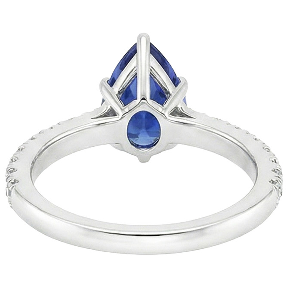 natural round sapphire 5.50ct ring side angle