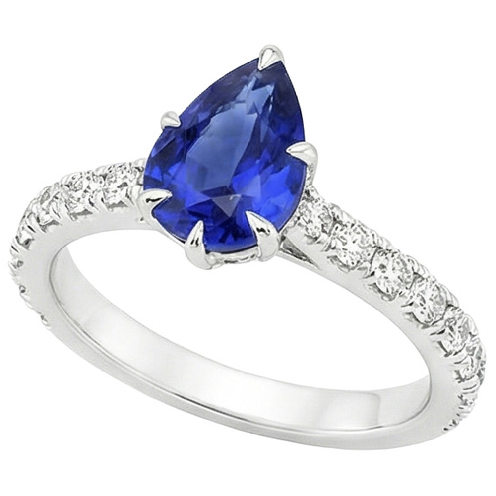 natural round sapphire 5.50ct ring close up detail