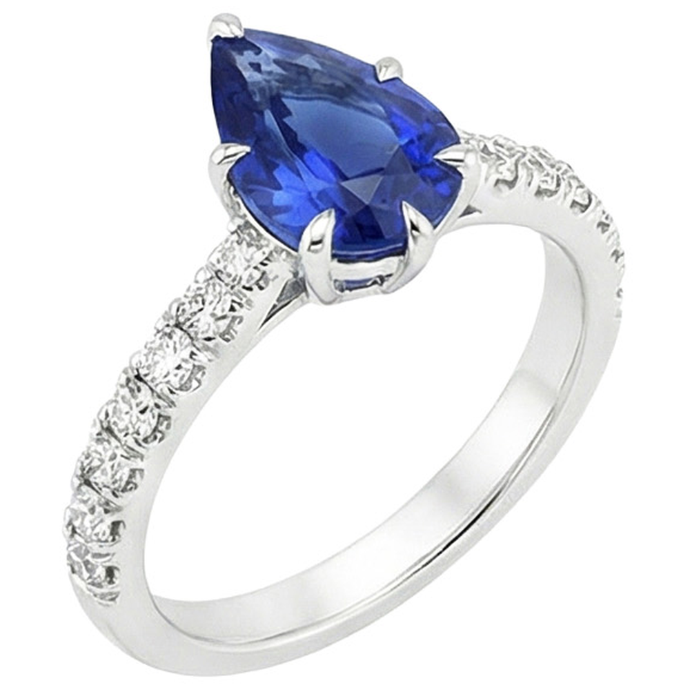 natural round sapphire 5.50ct ring top view