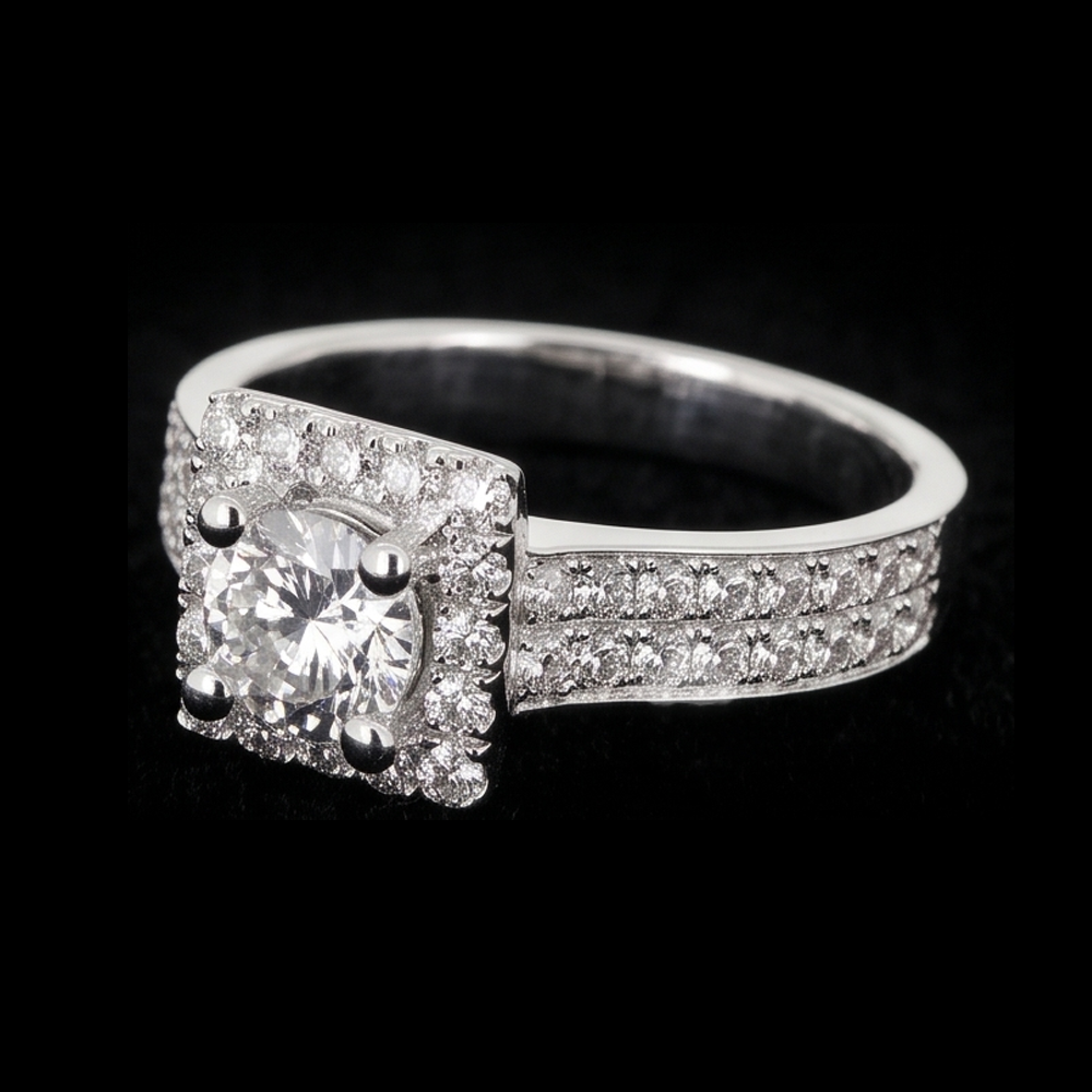 Pave Setting 3 Carats Round Real Natural Earth Mined Diamond ( Not Lab Grown ) Engagement Ring White Gold 14K