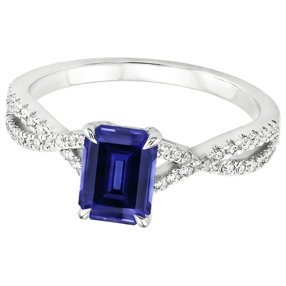 natural emerald sapphire 4ct ring top view