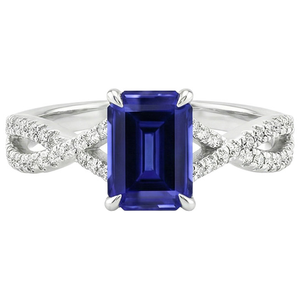 natural emerald sapphire 4ct ring profile view