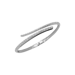 Pave Setting Genuine Diamond Bangle 4.30 Carats White Gold Jewelry