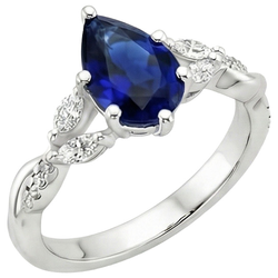 Natural Sapphire Ring 7.25ct - White Gold 14K