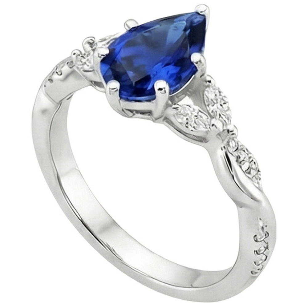 natural round sapphire 7.25ct ring top view