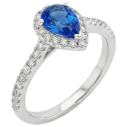 Natural Sapphire Ring 4.50ct - White Gold 14K