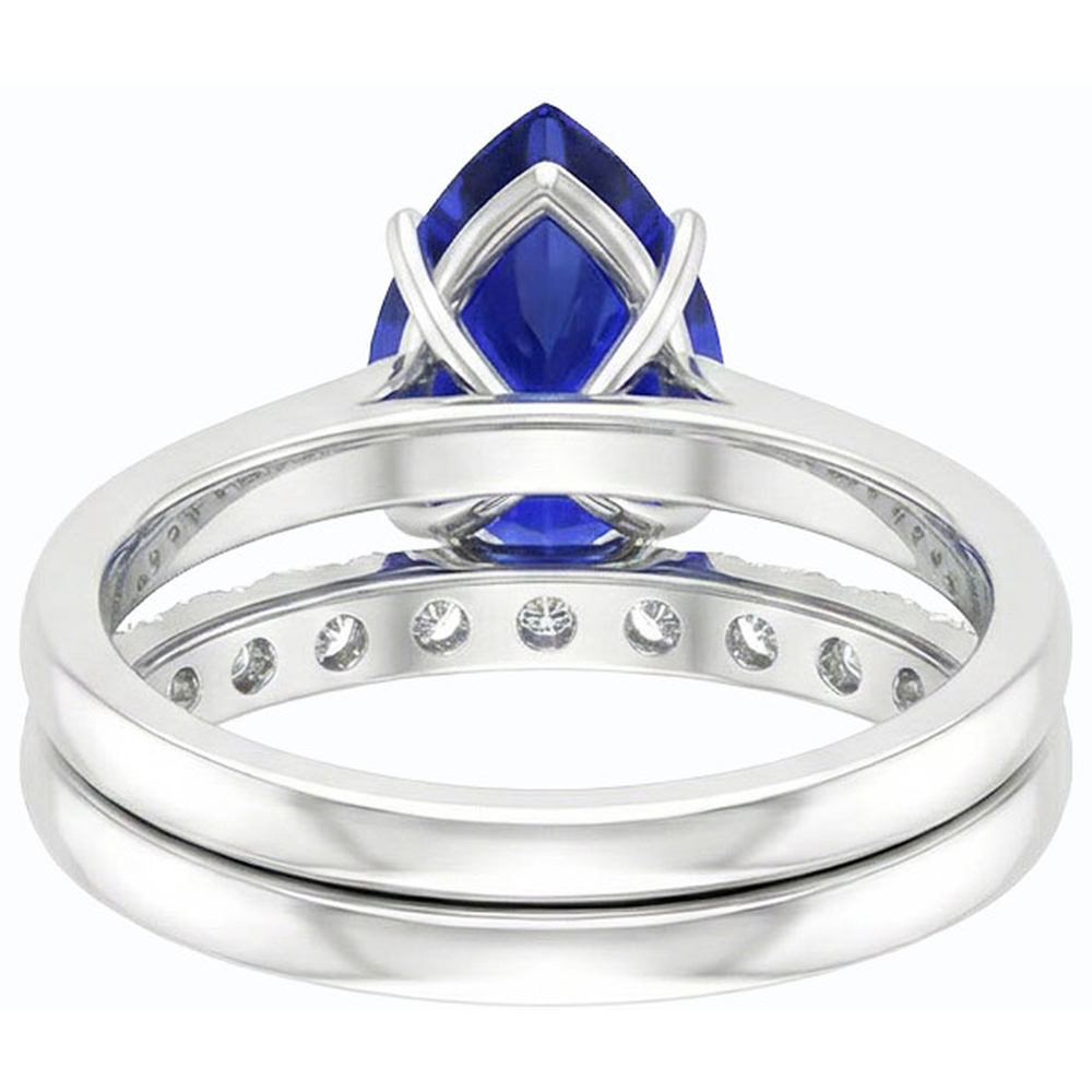 natural round sapphire 4.50ct ring side angle