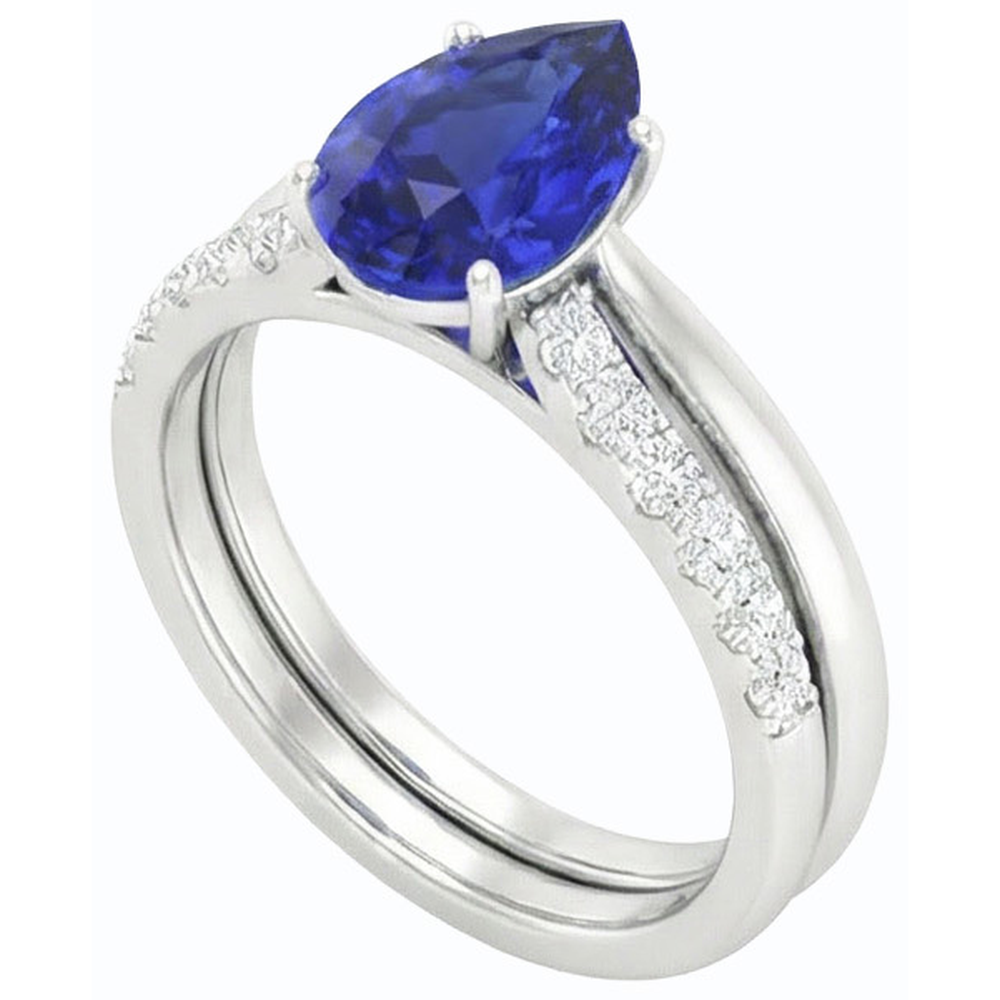 natural round sapphire 4.50ct ring top view