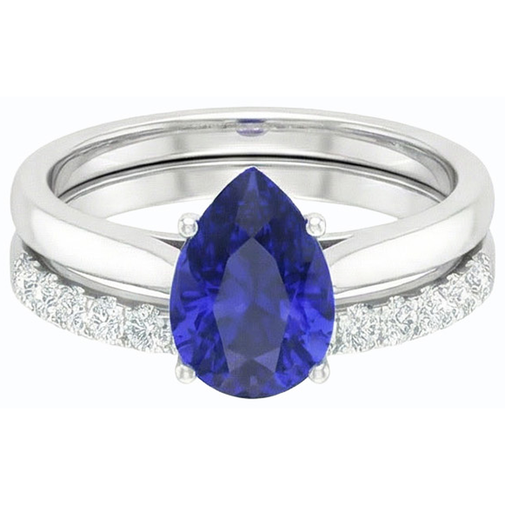 natural round sapphire 4.50ct ring profile view